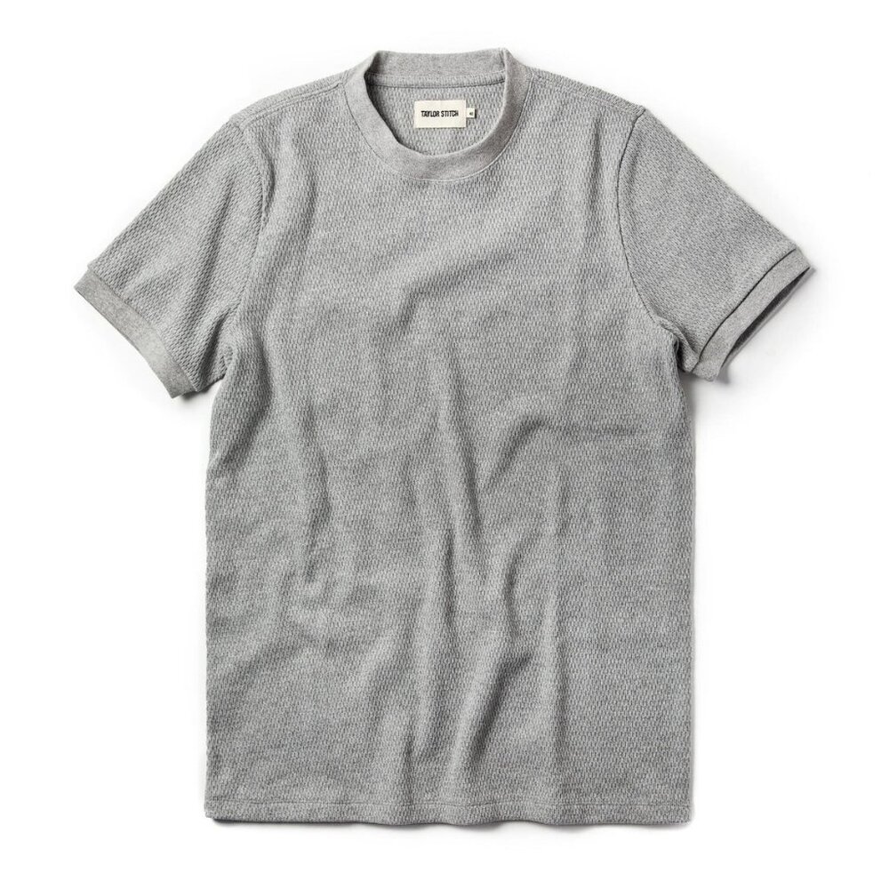 Taylor Stitch - The Heavy Bag Waffle Short Sleeve in Ash - M - 40 -
